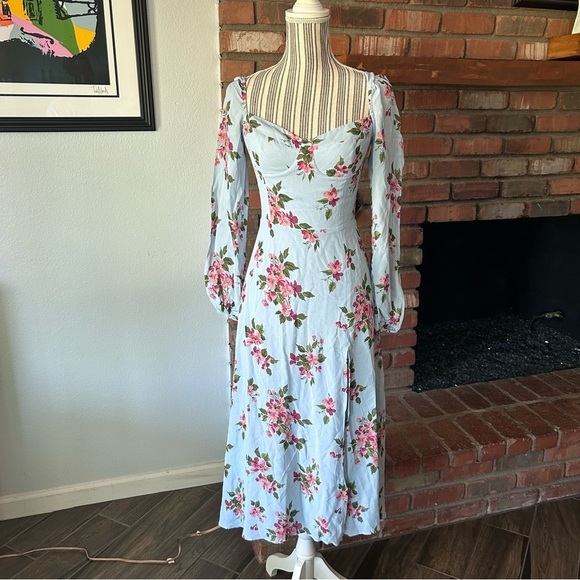 Reformation Shelby Floral Midi Dress in Giulia Sz 0 - Picture 2 of 11